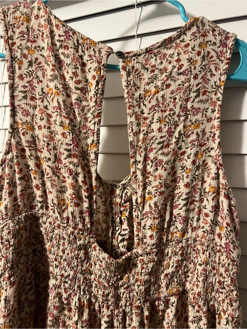 American Eagle Outfitters Blush Floral V-Neck Wide-Leg Jumpsuit - Picture 12 of 12